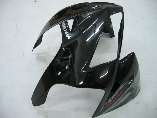 2005-2006 Honda CBR600RR Motorcycle Fairings - Glossy Black Grey Flame