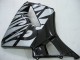 2005-2006 Honda CBR600RR Motorcycle Fairings - Glossy Black Grey Flame