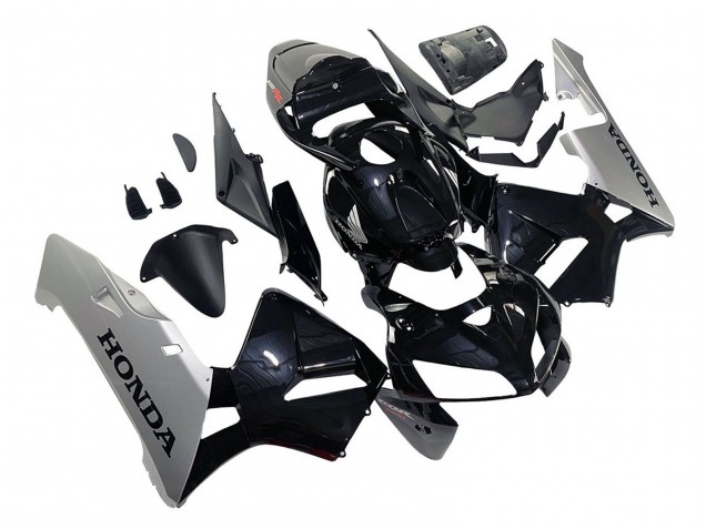 2005-2006 Honda CBR600RR Motorcycle Fairing - Black Silver