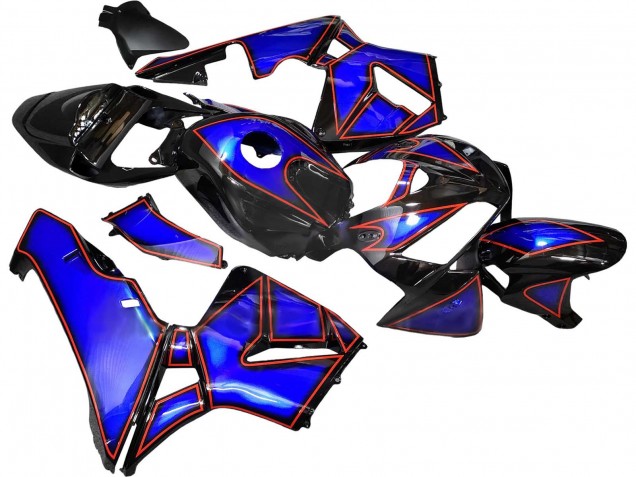 2005-2006 Honda CBR600RR Motorcycle Fairings - Blue Black with Red Line