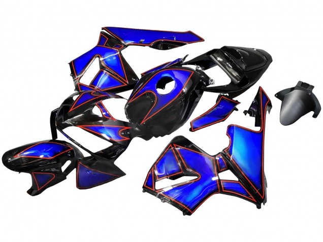 2005-2006 Honda CBR600RR Motorcycle Fairings - Blue Black with Red Line
