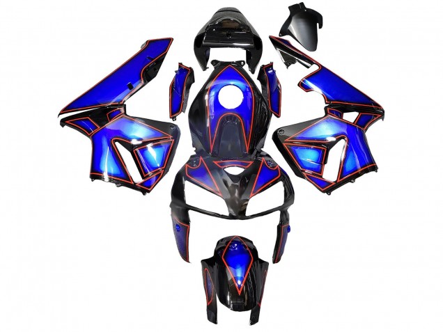 2005-2006 Honda CBR600RR Motorcycle Fairings - Blue Black with Red Line