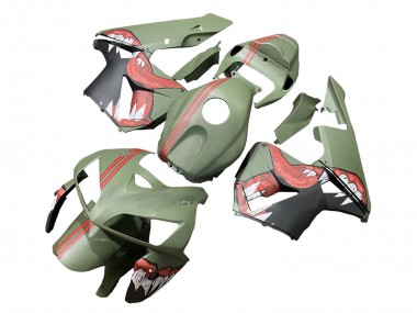 Custom 2005-2006 Honda CBR600RR Motorcycle Fairings - Green Red Shark