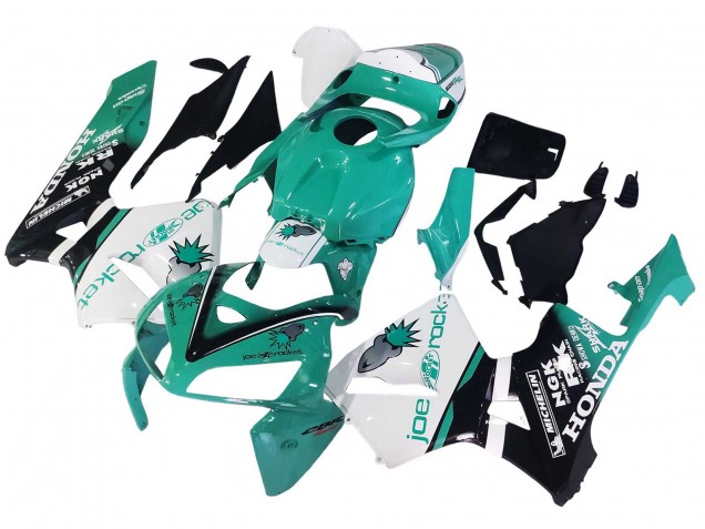 2005-2006 Honda CBR600RR Motorcycle Fairings - Light Green White Glossy Black Joe Rocket