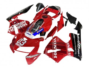 Custom 2005-2006 Honda CBR600RR Motorcycle Fairings - Red Black Valsir 03