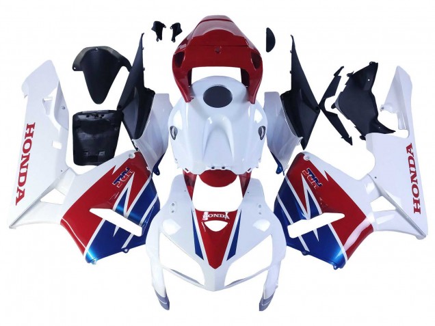 2005-2006 Honda CBR600RR Motorcycle Fairing - White Red Blue HRC
