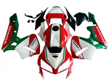 Custom 2005-2006 Honda CBR600RR Motorcycle Fairings - Red White Green
