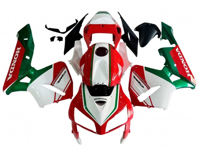 2005-2006 Honda CBR600RR Motorcycle Fairings - Red White Green
