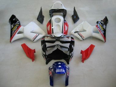 Custom 2005-2006 Honda CBR600RR Motorcycle Fairings - Red White Blue DENSO