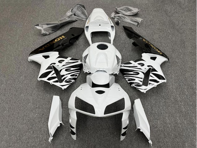 2005-2006 Honda CBR600RR Motorcycle Fairings - White Black