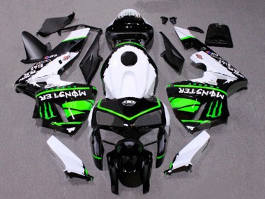 Custom 2005-2006 Honda CBR600RR Motorcycle Fairings - White Black Green Monster