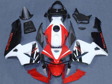 Custom 2005-2006 Honda CBR600RR Motorcycle Fairings - Red White Black