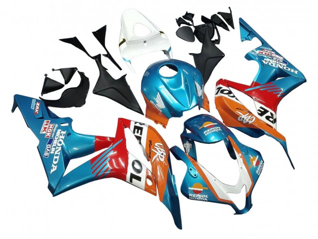 2007-2008 Honda CBR600RR Motorcycle Fairings - Orange White Red Blue Repsol