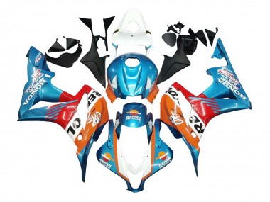 Custom 2007-2008 Honda CBR600RR Motorcycle Fairings - Orange White Red Blue Repsol