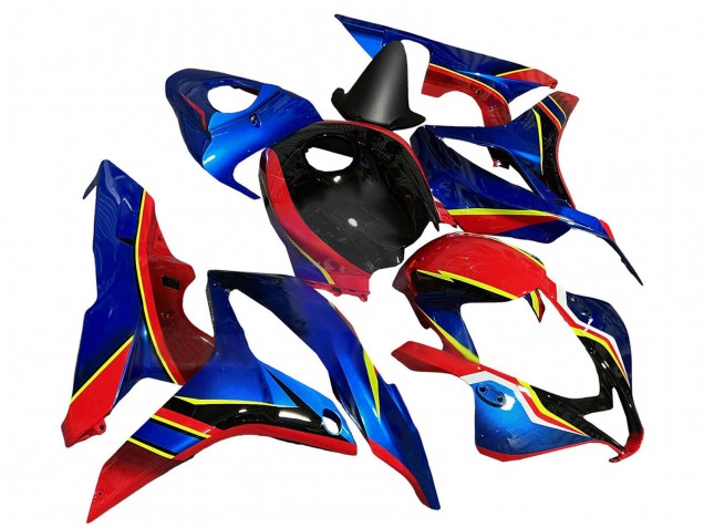 2007-2008 Honda CBR600RR Motorcycle Fairings - Blue Red Yellow Glossy Black