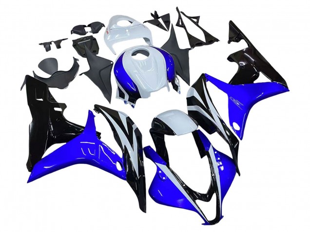 2007-2008 Honda CBR600RR Motorcycle Fairing - White Blue Glossy Black