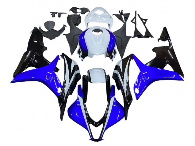 2007-2008 Honda CBR600RR Motorcycle Fairing - White Blue Glossy Black