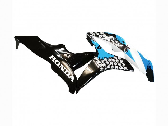 2007-2008 Honda CBR600RR Motorcycle Fairings - White Light Blue Glossy Black