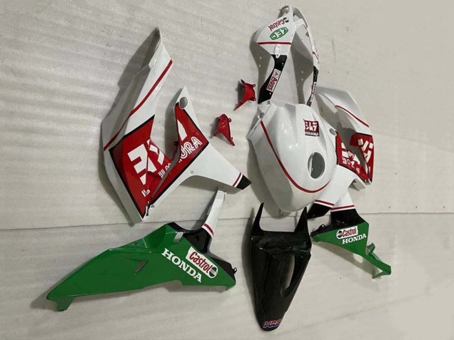 2007-2008 Honda CBR600RR Motorcycle Fairings - White Green Red Castrol