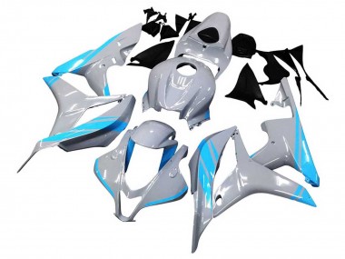 Custom 2007-2008 Honda CBR600RR Motorcycle Fairings - Glossy Grey Light Blue