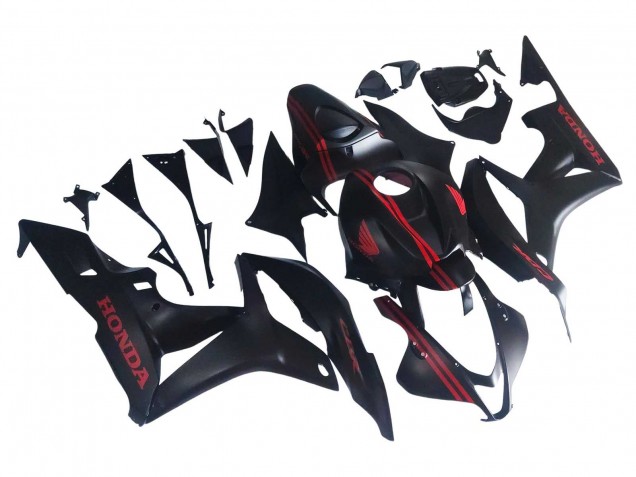 2007-2008 Honda CBR600RR Motorcycle Fairings - Matte Black Red