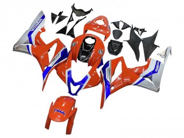 Custom 2007-2008 Honda CBR600RR Motorcycle Fairings - Silver Blue Red HRC