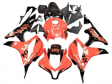 Custom 2007-2008 Honda CBR600RR Motorcycle Fairings - Orange Glossy Black Repsol