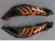2007-2008 Honda CBR600RR Motorcycle Fairings - Glossy Black Orange Flame