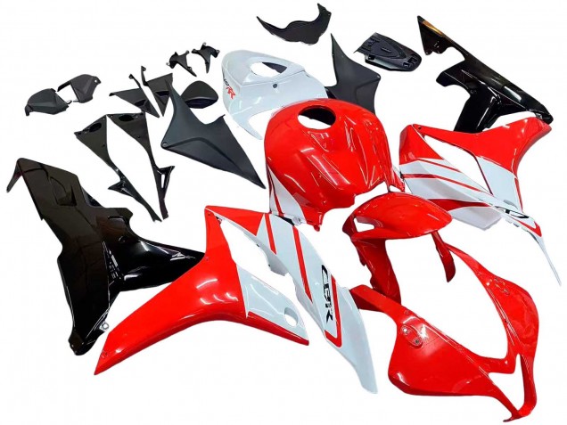 2007-2008 Honda CBR600RR Motorcycle Fairing - White Red Glossy Black