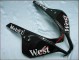 2007-2008 Honda CBR600RR Motorcycle Fairings - Glossy Black White West