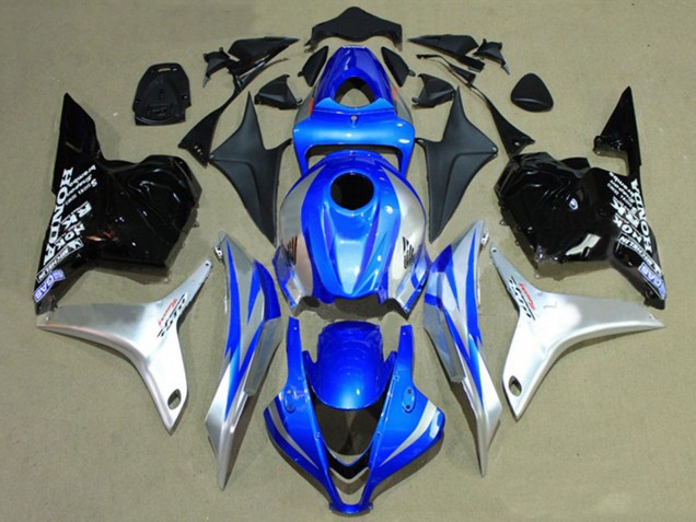 2009-2012 Honda CBR600RR Motorcycle Fairings - Silver Blue Glossy Black Racing