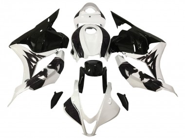 Custom 2009-2012 Honda CBR600RR Motorcycle Fairing - White Glossy Black