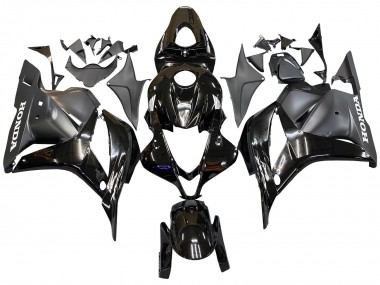 Custom 2009-2012 Honda CBR600RR Motorcycle Fairings - Glossy Black Matte Black