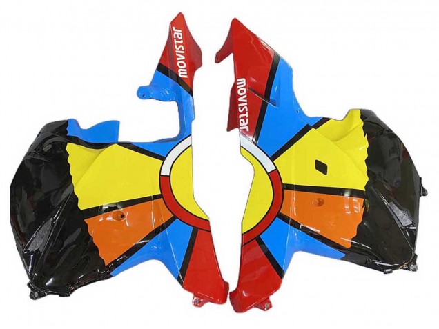 2009-2012 Honda CBR600RR Motorcycle Fairings - Black Multicolor MoviStar