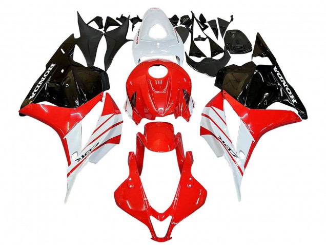 2009-2012 Honda CBR600RR Motorcycle Fairing - White Red Glossy Black