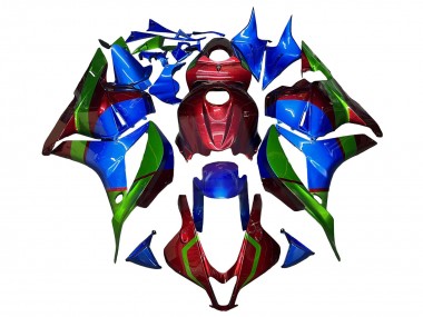 Custom 2009-2012 Honda CBR600RR Motorcycle Fairings - Blue Red Green