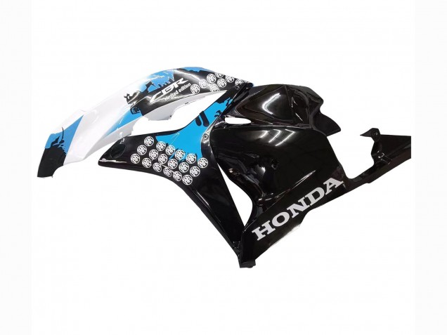 2009-2012 Honda CBR600RR Motorcycle Fairings Kit - White Blue Glossy Black