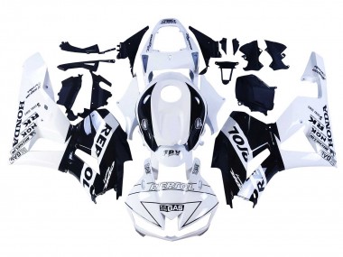 Custom 2013-2023 Honda CBR600RR Motorcycle Fairings - White Glossy Black Repsol