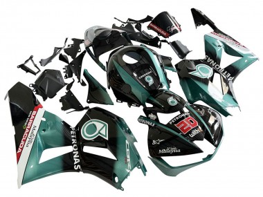 Custom 2013-2023 Honda CBR600RR Motorcycle Fairing - Teal Blue Glossy Black Petronas 20