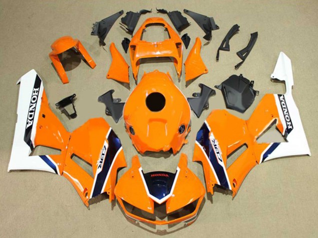 2013-2023 Honda CBR600RR Motorcycle Fairings - White Orange Dark Blue