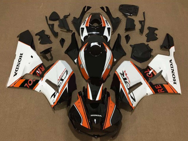 2013-2023 Honda CBR600RR Motorcycle Fairings - White Orange Glossy Black Repsol