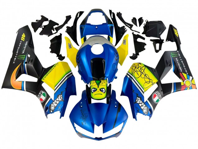 2013-2023 Honda CBR600RR Motorcycle Fairings - Blue Yellow Matte Black Green Monster Shark