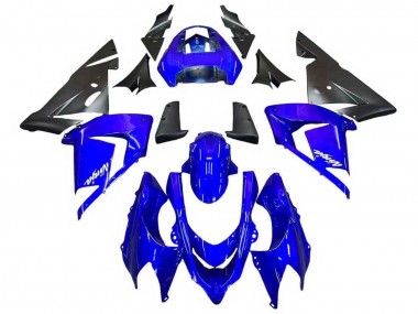 Custom 2004-2005 Kawasaki ZX10R Motorcycle Fairings - Blue Black Ninja