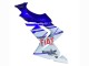 2004-2005 Kawasaki ZX10R Motorcycle Fairings - Glossy Blue White Fiat Motul