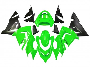 Custom 2004-2005 Kawasaki ZX10R Motorcycle Fairings - Green Black Ninja
