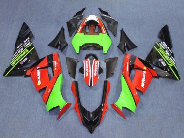 Custom 2004-2005 Kawasaki ZX10R Motorcycle Fairings - Green White Ninja