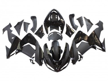 Custom 2006-2007 Kawasaki ZX10R Motorcycle Fairings - Matte Black Glossy Black