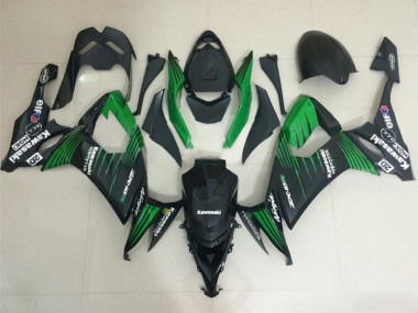 Custom 2008-2010 Kawasaki ZX10R Motorcycle Fairings - Matte Black Green