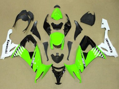 Custom 2008-2010 Kawasaki ZX10R Motorcycle Fairing - White Green Black