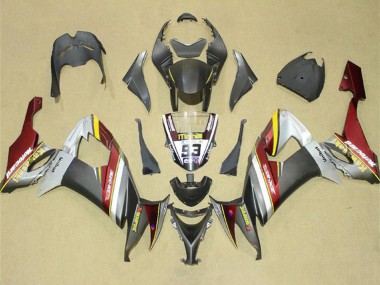 Custom 2008-2010 Kawasaki ZX10R Motorcycle Fairings - Silver Grey Yellow Red